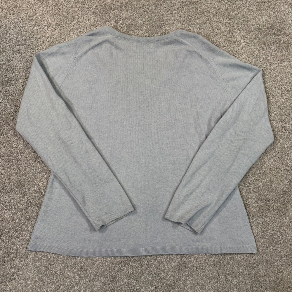 Brora 100% Cashmere‎ V-Neck Sweater Light Blue Made in Scotland Size 38 Pullover - Picture 7 of 7